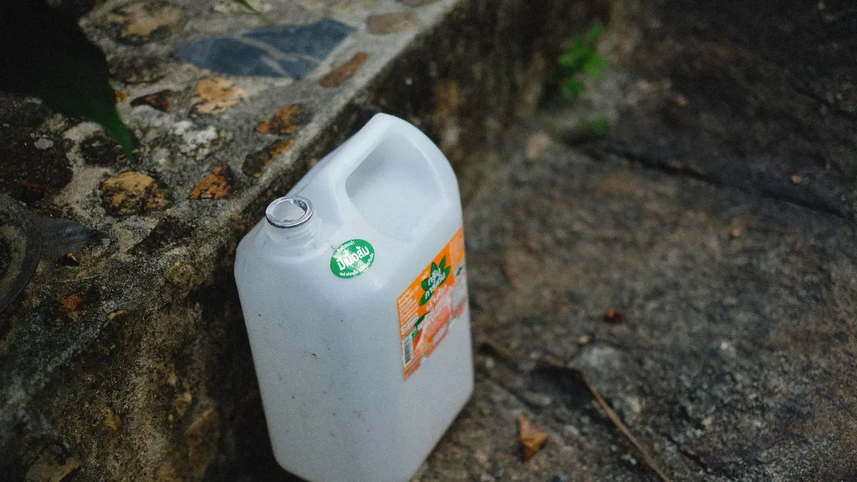 Water jugs at a campsite