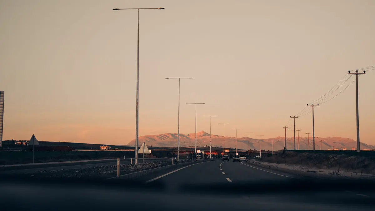 Highway at dusk