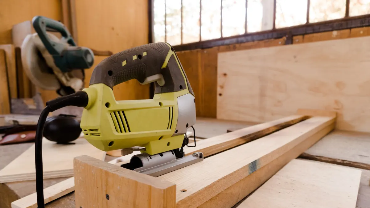 Plywood being cut for a build