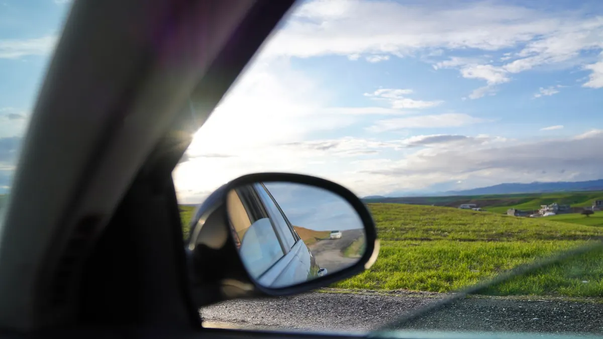 A car window cracked open
